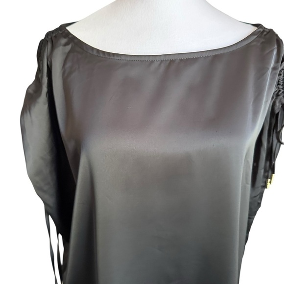 Nine West Ruched Shoulder Tie Elegant Black Women's Top Size 2X NWT - Picture 5 of 17